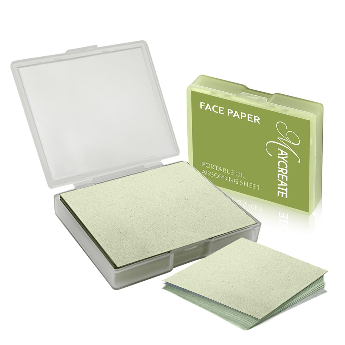 MAYCREATE 300Pcs Face Oil Blotting Paper Natural Green Tea Carbon Linen Oil-absorbing Sheets for Oily Skin, Portable Oil Absorbing Sheets for Men and Women MAYCREATE 300Pcs Face Oil Blotting Paper Natural Green Tea Carbon Linen Oil-absorbing Sheets for Oily Skin, Portable Oil Absorbing Sheets for Men and Women